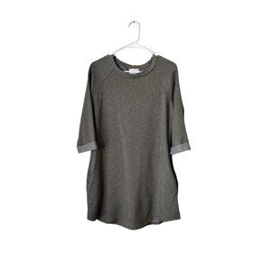 Story Sweatshirt Womens Small Tunic Pockets Rolled Cuff Olive Green